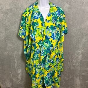 NWT Christian Siriano Kimono Womens 2X/3X Tropical Coastal Grandma Resortwear
